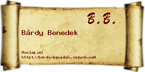 Bárdy Benedek névjegykártya